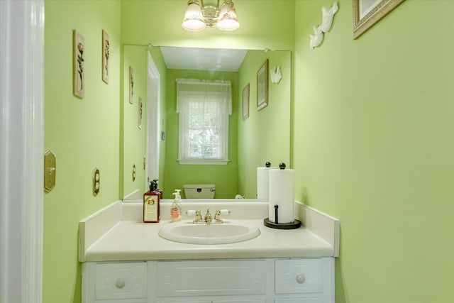 101 Hartwell Dr, Aiken, SC 29803 - bathroom featuring toilet, vanity, and a chandelier