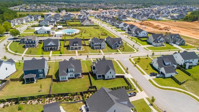 aerial view featuring a residential view