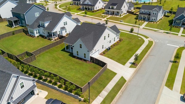 drone / aerial view with a residential view