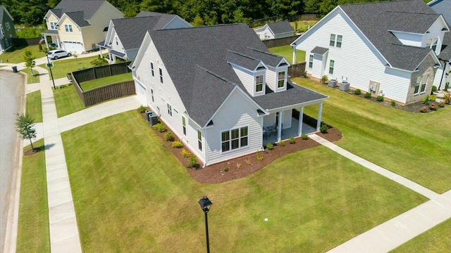 aerial view featuring a residential view