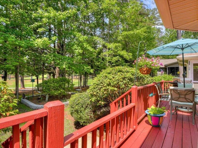 view of wooden deck