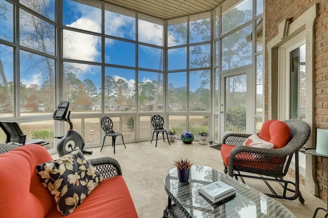 view of sunroom