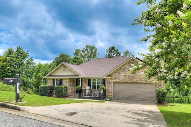 841 High Green Ct, Grovetown, GA 30813 - view of front of house featuring an attached garage, concrete driveway, a front yard, and brick siding