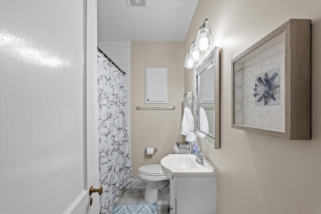 1216 Heard Ave, Augusta, GA 30904 - bathroom with vanity, tile patterned floors, and a shower with shower curtain