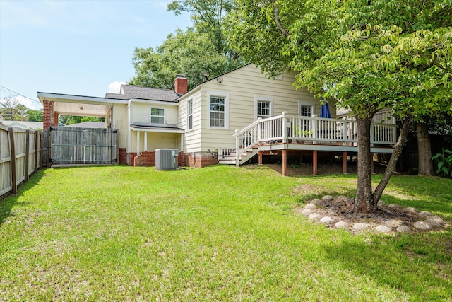 1216 Heard Ave, Augusta, GA 30904 - back of house with a wooden deck and a chimney