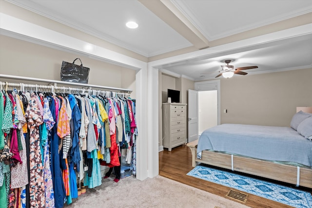 1216 Heard Ave, Augusta, GA 30904 - bedroom with crown molding, a closet, and a ceiling fan