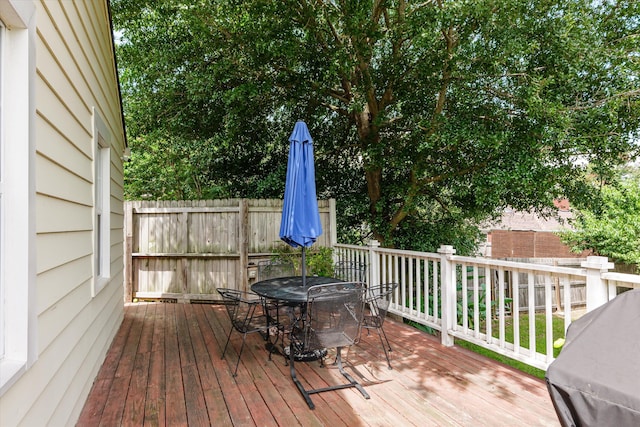 1216 Heard Ave, Augusta, GA 30904 - deck with outdoor dining area and a fenced backyard