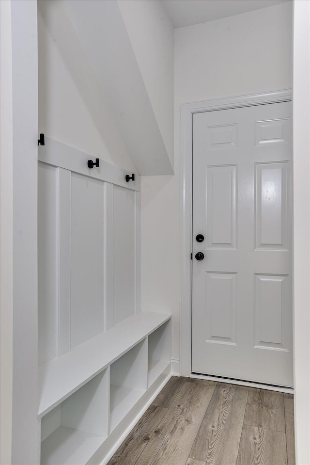 mudroom featuring light hardwood / wood-style floors