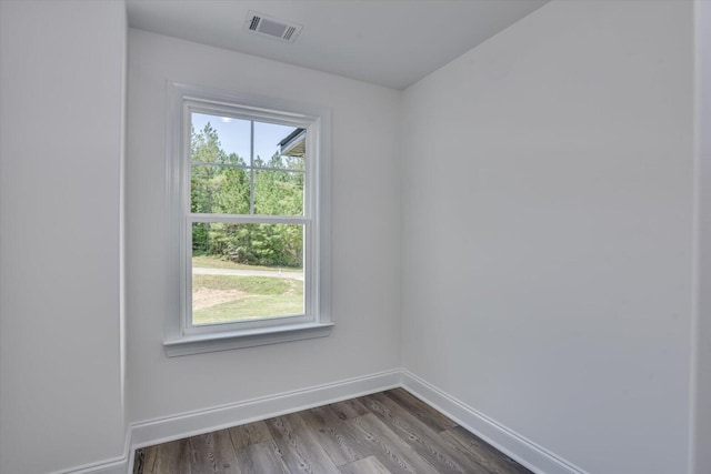 empty room featuring wood-type flooring