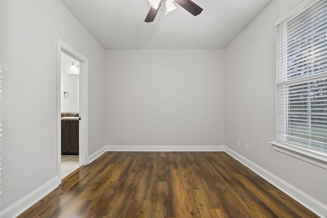 4752 Storey Mill Rd, Hephzibah, GA 30815 - unfurnished room with dark wood finished floors and ceiling fan