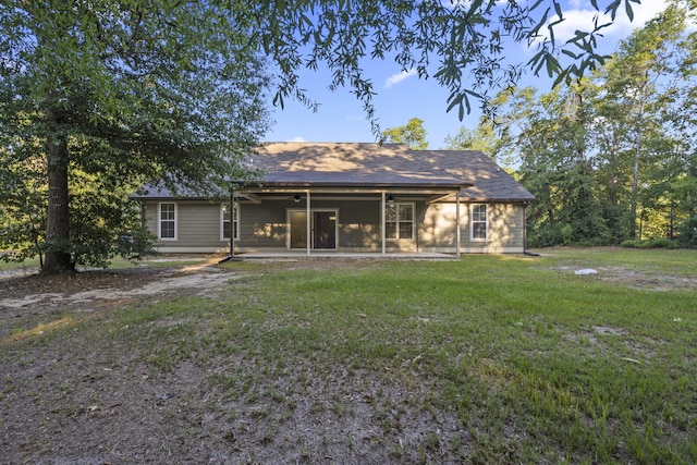 4752 Storey Mill Rd, Hephzibah, GA 30815 - rear view of property featuring a ceiling fan, a yard, a patio, and a shingled roof
