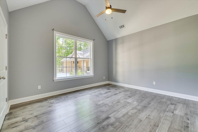 7054 Rance Perry Rd, Appling, GA 30802 - spare room featuring visible vents, baseboards, wood finished floors, and ceiling fan