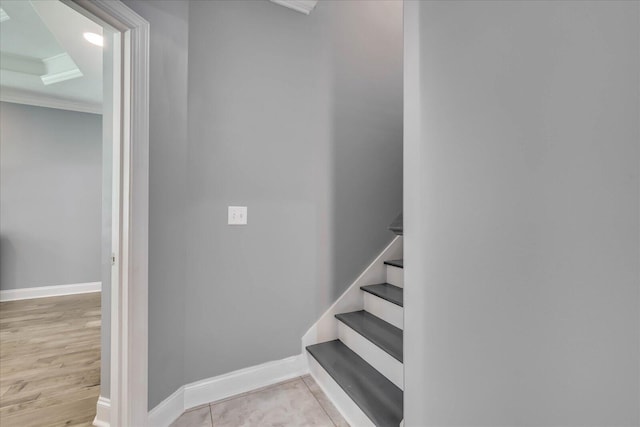 7054 Rance Perry Rd, Appling, GA 30802 - staircase featuring ornamental molding and baseboards