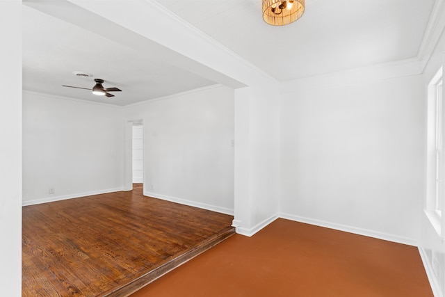 1611 Monte Sano Ave, Augusta, GA 30904 - empty room featuring crown molding, baseboards, and ceiling fan