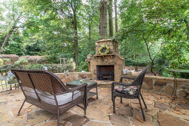 1300 Concord Ave, North Augusta, SC 29841 - view of patio / terrace featuring an outdoor living space with a fireplace