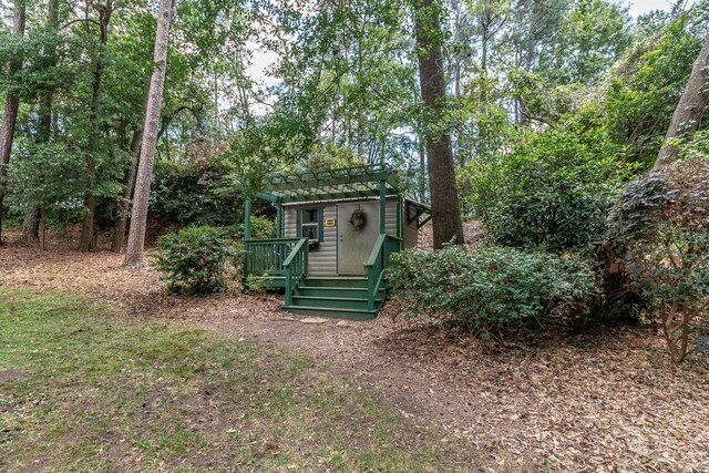 1300 Concord Ave, North Augusta, SC 29841 - view of outdoor structure with a pergola