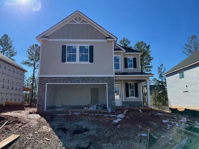 view of front of house with a garage