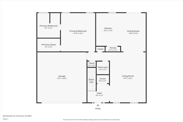 863 Westlawn Dr, Grovetown, GA 30813 - property floor plan