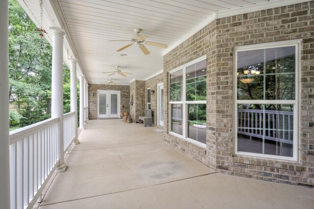2288 William Few Pkwy, Evans, GA 30809 - view of patio featuring french doors and a ceiling fan
