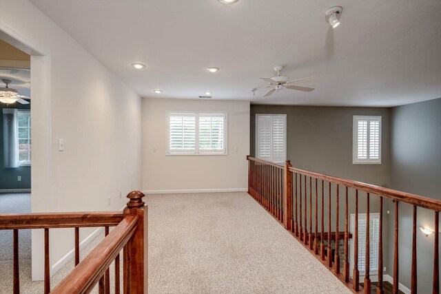 2288 William Few Pkwy, Evans, GA 30809 - corridor featuring carpet floors, healthy amount of natural light, an upstairs landing, and recessed lighting