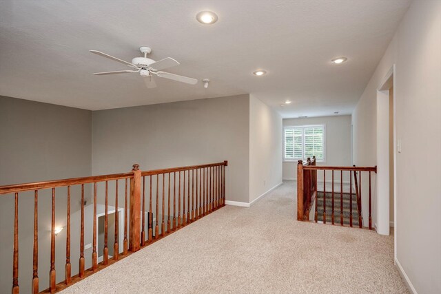 2288 William Few Pkwy, Evans, GA 30809 - hall featuring carpet, recessed lighting, an upstairs landing, and baseboards