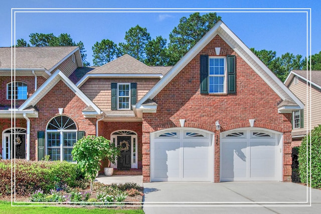 view of front of house with a garage