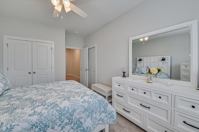 8073 Crossbow Lndg, Graniteville, SC 29829 - bedroom with light carpet, a closet, and ceiling fan
