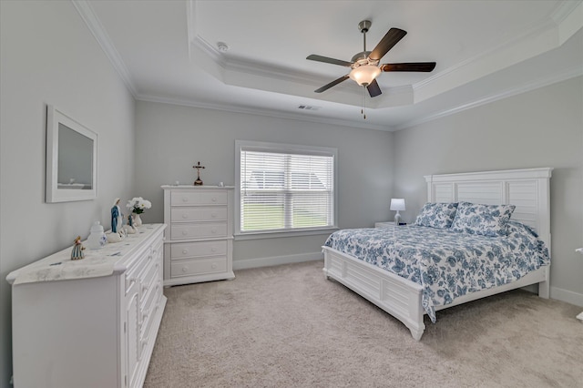 8073 Crossbow Lndg, Graniteville, SC 29829 - bedroom featuring a tray ceiling, crown molding, light colored carpet, and baseboards