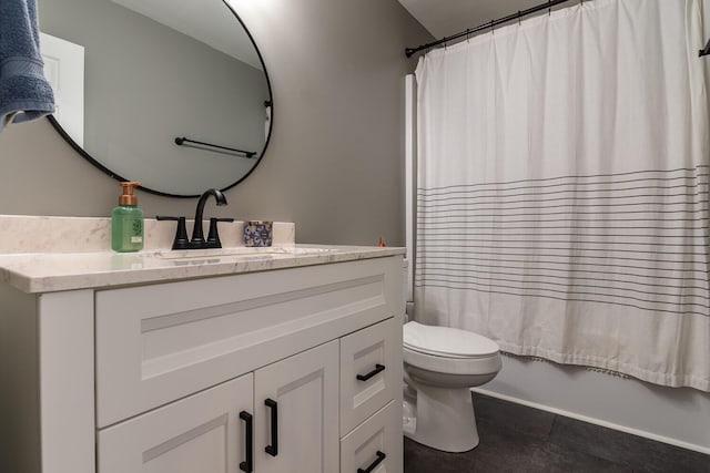 2700 Summit Ridge Rd, Evans, GA 30809 - full bath featuring vanity, tile patterned floors, and shower / bath combo with shower curtain