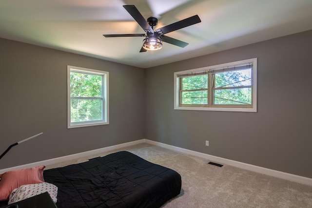 2700 Summit Ridge Rd, Evans, GA 30809 - bedroom featuring multiple windows, light colored carpet, and ceiling fan