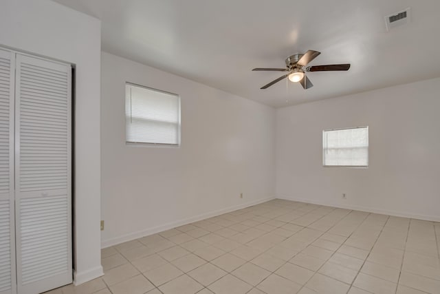 3409 Arden Ct, Augusta, GA 30906 - empty room featuring visible vents, plenty of natural light, a ceiling fan, and baseboards