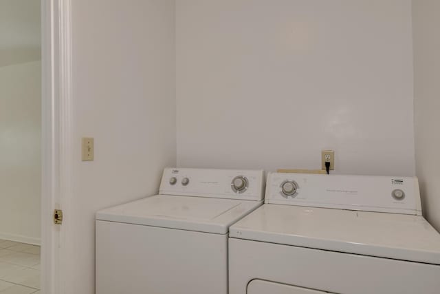 3409 Arden Ct, Augusta, GA 30906 - laundry room featuring light tile patterned flooring, separate washer and dryer, and laundry area