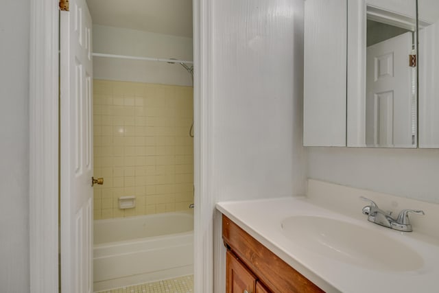 3409 Arden Ct, Augusta, GA 30906 - bathroom featuring shower / bathtub combination, tile patterned flooring, and vanity