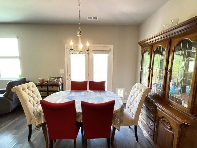 134 Grindle Shls, Grovetown, GA 30813 - dining room featuring dark wood-style flooring and a chandelier