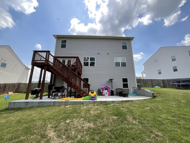 134 Grindle Shls, Grovetown, GA 30813 - rear view of property featuring a patio area, stairs, and a wooden deck