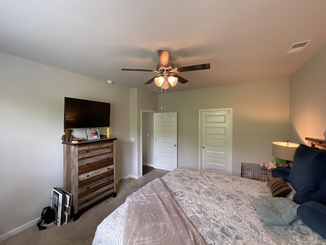 134 Grindle Shls, Grovetown, GA 30813 - bedroom with dark colored carpet, baseboards, and a ceiling fan