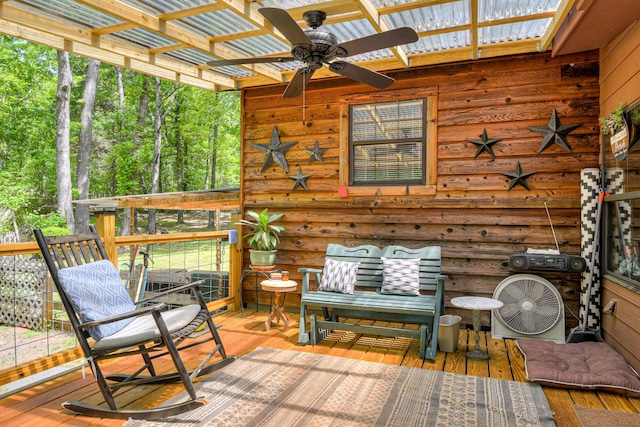 2960 Old Thomson Rd, Appling, GA 30802 - deck with a ceiling fan