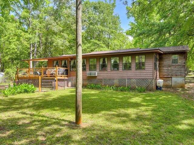 2960 Old Thomson Rd, Appling, GA 30802 - back of property featuring a lawn and a wooden deck