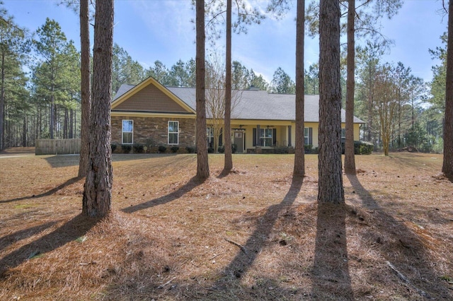 view of single story home