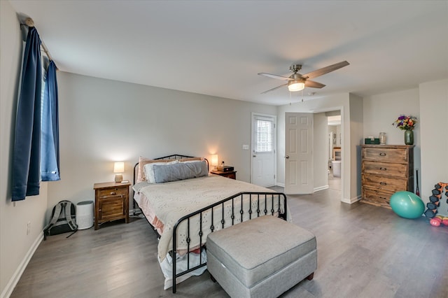 1745 Oak Dr, Augusta, GA 30904 - bedroom with wood finished floors and ceiling fan