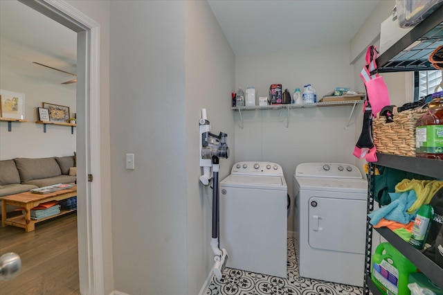 1745 Oak Dr, Augusta, GA 30904 - laundry area with washer and dryer and wood finished floors