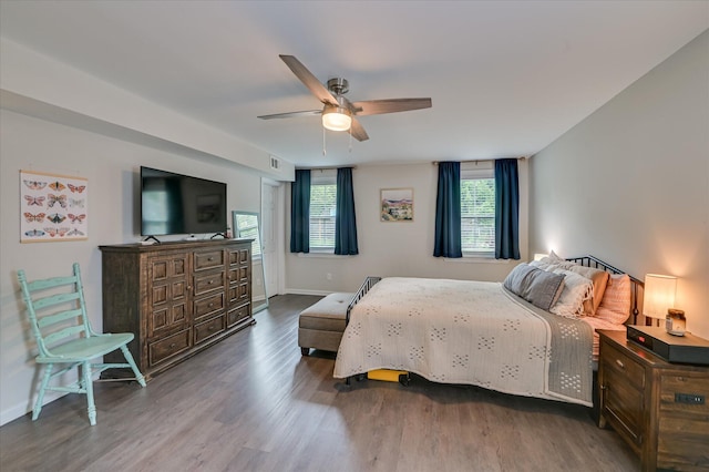 1745 Oak Dr, Augusta, GA 30904 - bedroom with wood finished floors and a ceiling fan