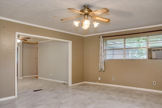 3515 Potomac Dr, Augusta, GA 30906 - unfurnished room featuring a ceiling fan, ornamental molding, and baseboards