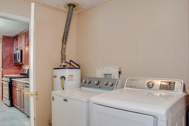 3515 Potomac Dr, Augusta, GA 30906 - laundry room with water heater and washing machine and clothes dryer