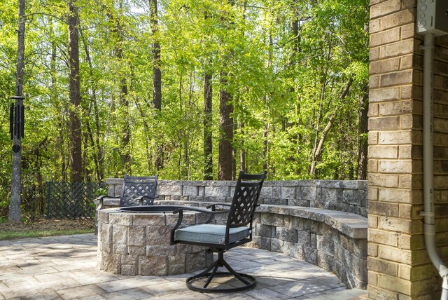 403 Ascot Dr, Aiken, SC 29803 - view of patio featuring an outdoor fire pit