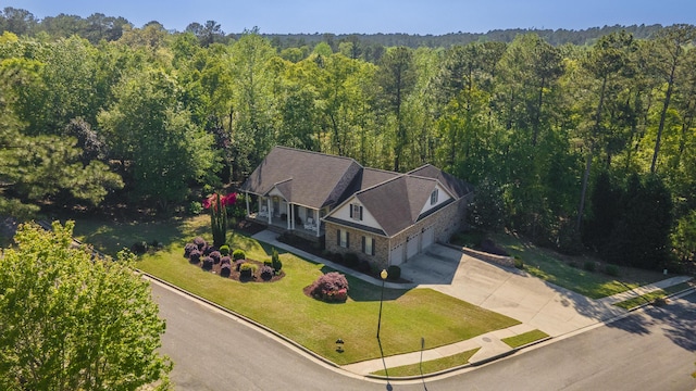 403 Ascot Dr, Aiken, SC 29803 - aerial view featuring a forest view