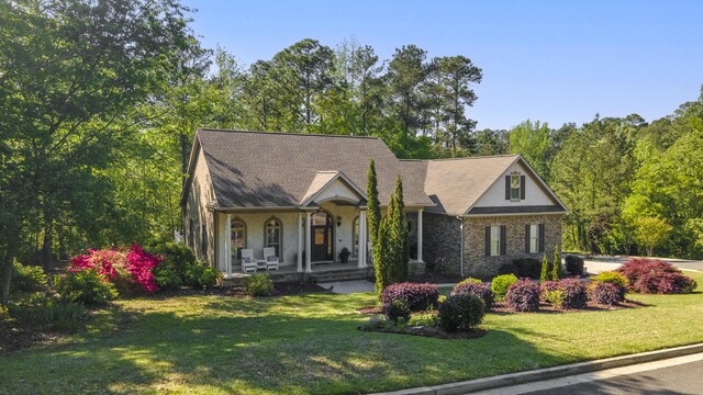 403 Ascot Dr, Aiken, SC 29803 - view of front of property featuring covered porch and a front yard