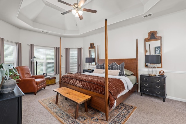 205 Langfuhr Way, North Augusta, SC 29860 - bedroom with a raised ceiling, carpet flooring, and ceiling fan