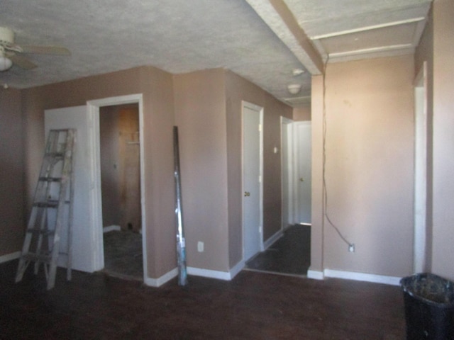 interior space featuring ceiling fan