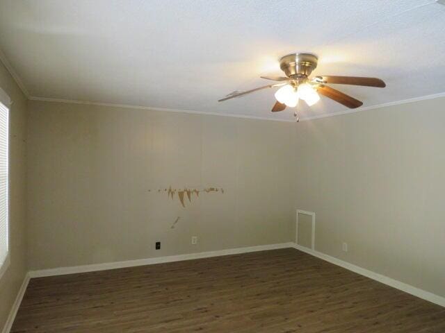 2810 Anne St, Augusta, GA 30906 - unfurnished room featuring wood finished floors, a ceiling fan, and ornamental molding